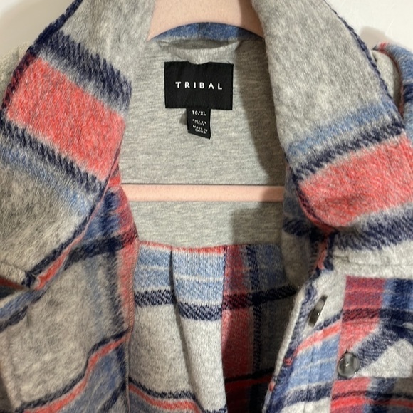 TRIBAL XL PLAID JACKET WITH REMOVABLE HOOD - Picture 8 of 14